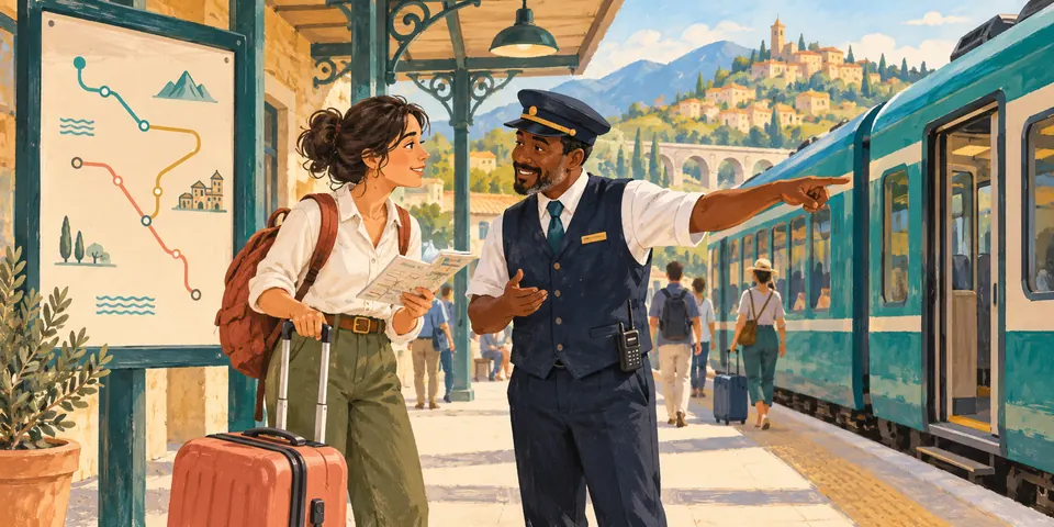 Painted travel scene